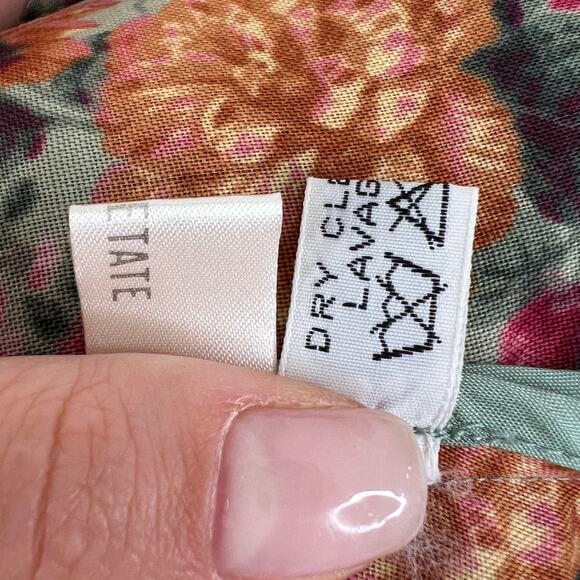 Vintage JOSEPH HO 100% Wool Pink Orange Floral Button-Up Tailored Dolman Top 8 - Picture 7 of 7